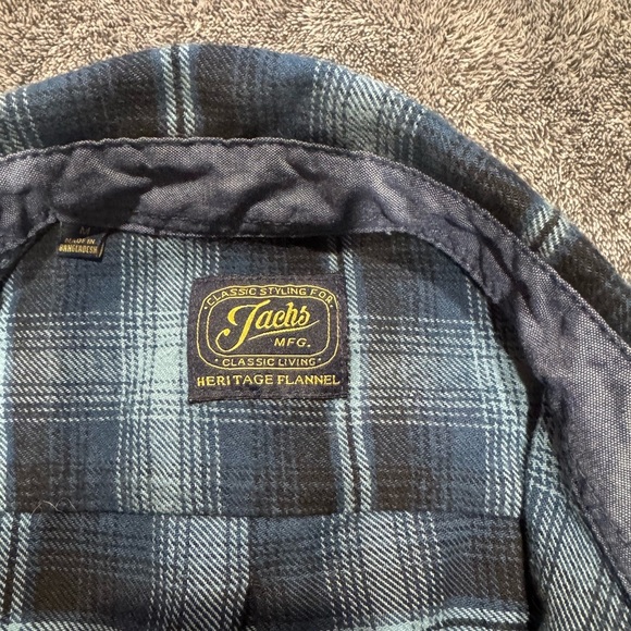 Jachs Navy and Black Plaid Button Down Shirt - Picture 2 of 5